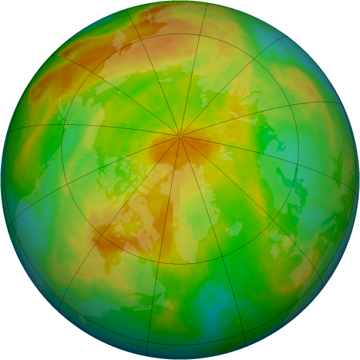 Arctic ozone map for 25 April 1993